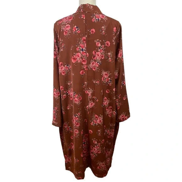 DR2 BY DANIEL RAINN Floral Print Duster in Smoked Paprika Sizes M L - Picture 3 of 8